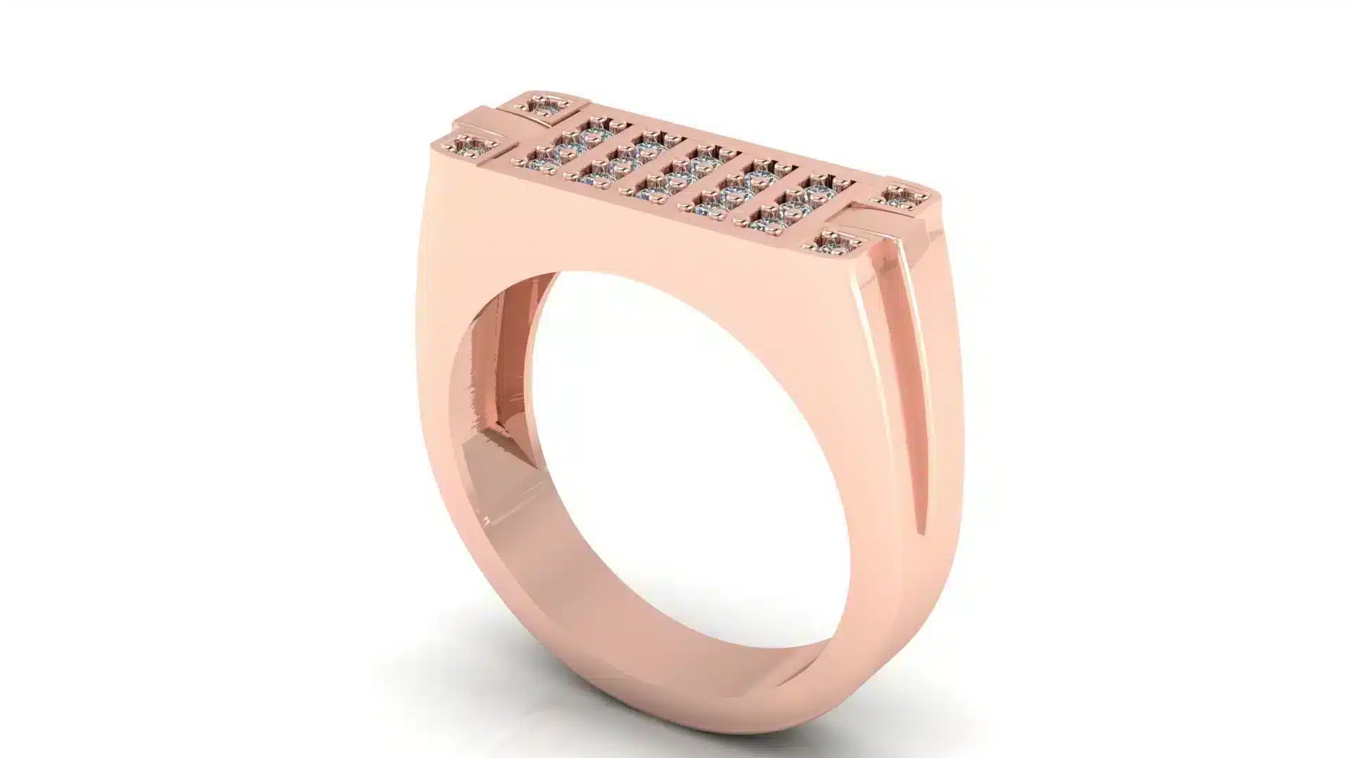 9 stones male ring 3D print model by papcarlo | 3DOcean